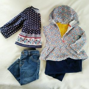 CARTER'S 2 Complete Boho Spring Summer Outfits 12M